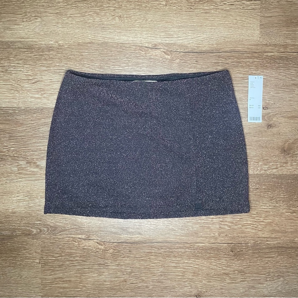 New Urban Outfitters Black and Pink Glitter Mini Skort size M